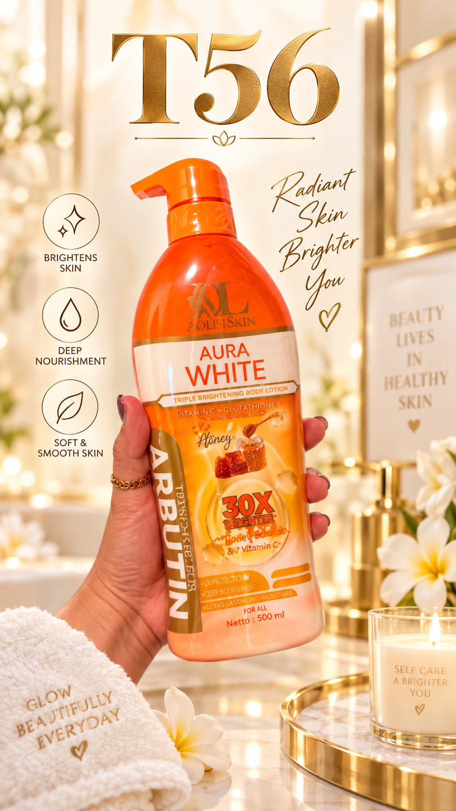 DELI SKIN AURA WHITE INTENSIVE WHITENING BODY LOTION 500ML