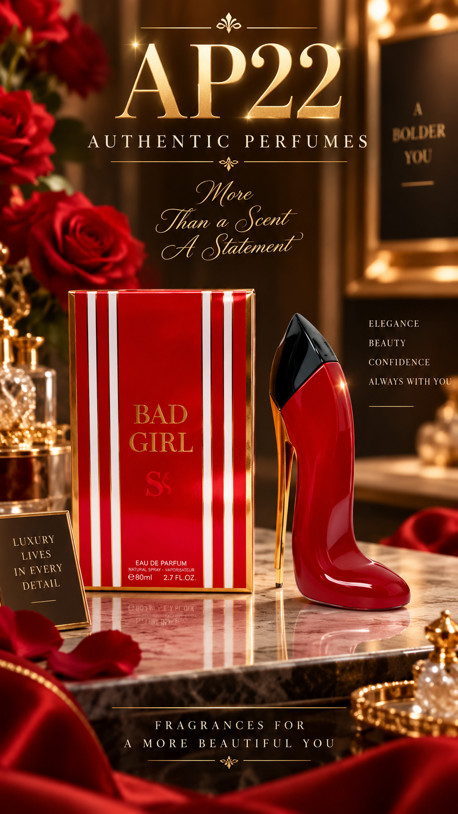 AUTHENTIC Bad Girl Red for Women New Stiletto (URBAN)