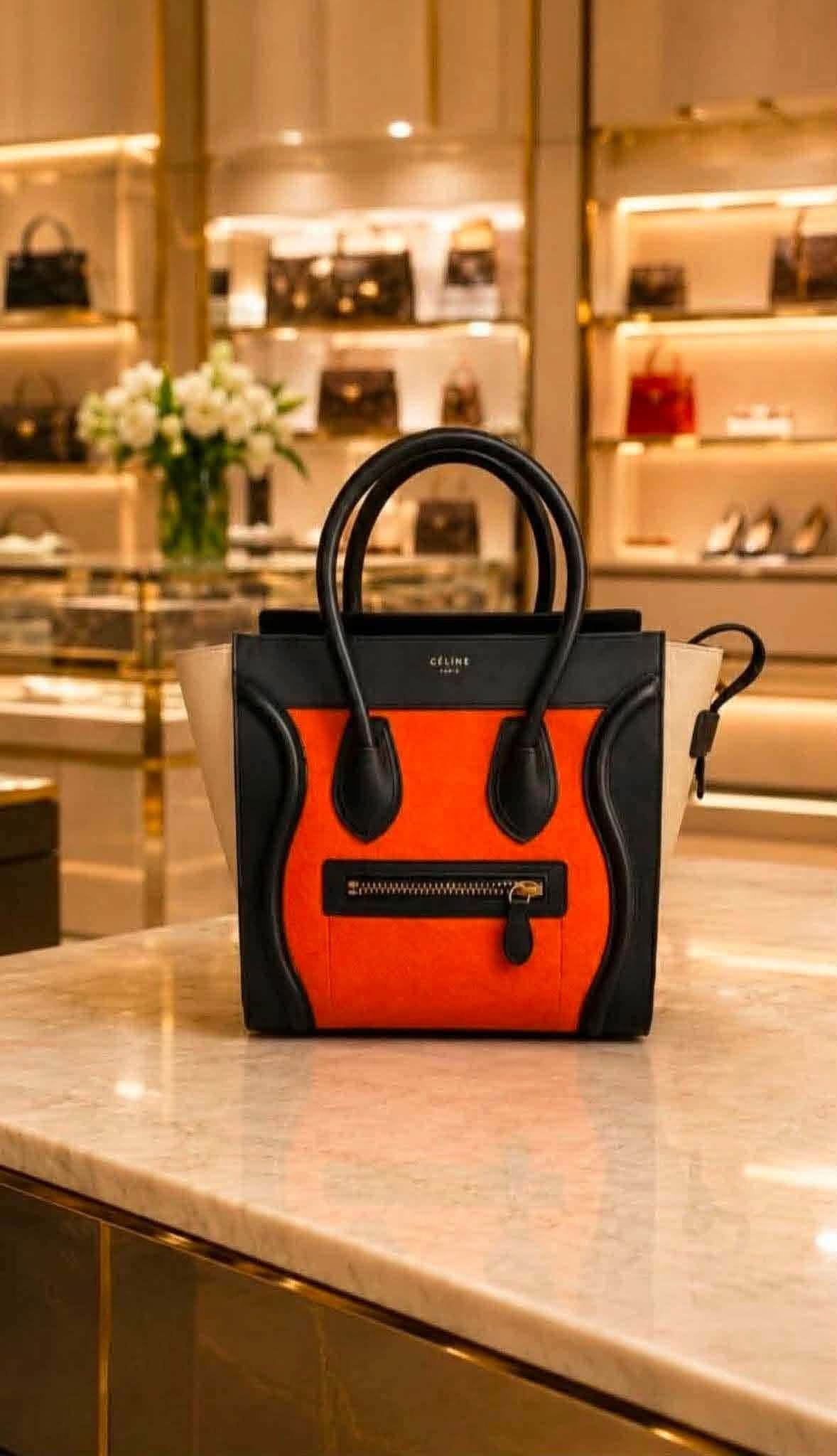 Céline Tricolor Mini Luggage Tote FOR LAYAWAY INBOX US IN FB - Image 2