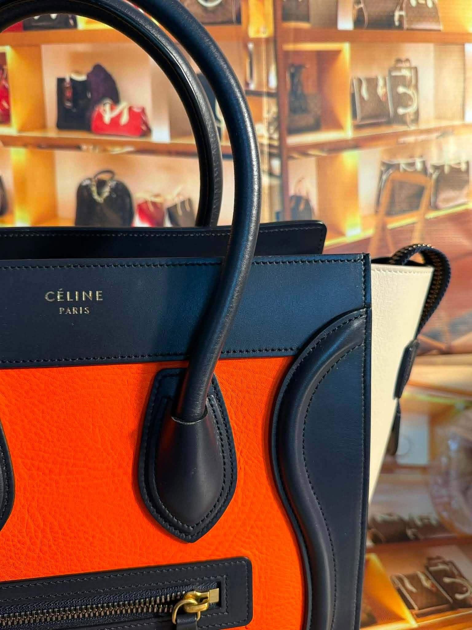 Céline Tricolor Mini Luggage Tote FOR LAYAWAY INBOX US IN FB - Image 5