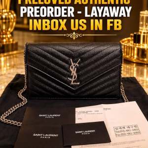 👜THIS IS A PRE ORDER ITEM. CLICK & READ BELOW- PRELOVED AUTHENTIC. CLICK & READ BELOW⬇️⬇️⬇️YSL SILVER MM SIZE