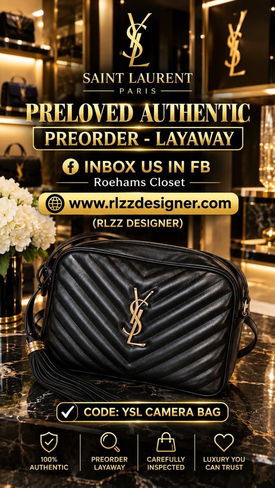 THIS IS A PREO RDER ITEM. CLICK & READ BELOW- PRE-LOVED AUTHENTIC. CLICK & READ BELOW⬇️⬇️⬇️YSL CAMERA BAG