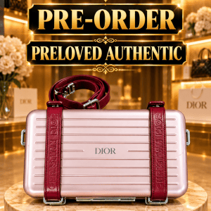 CHRISTIAN DIOR X RIMOWA ALUMINUM PERSONAL CLUTCH ON STRAP – PINK / ROSE