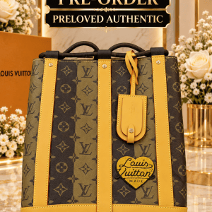 LOUIS VUITTON X NIGO MONOGRAM STRIPES TOTE BAG – BROWN / YELLOW