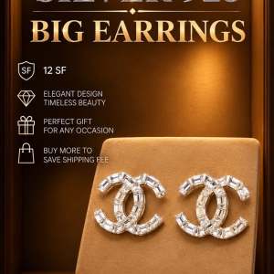 SILVER 925 CHANNEL BIG EARRINGS