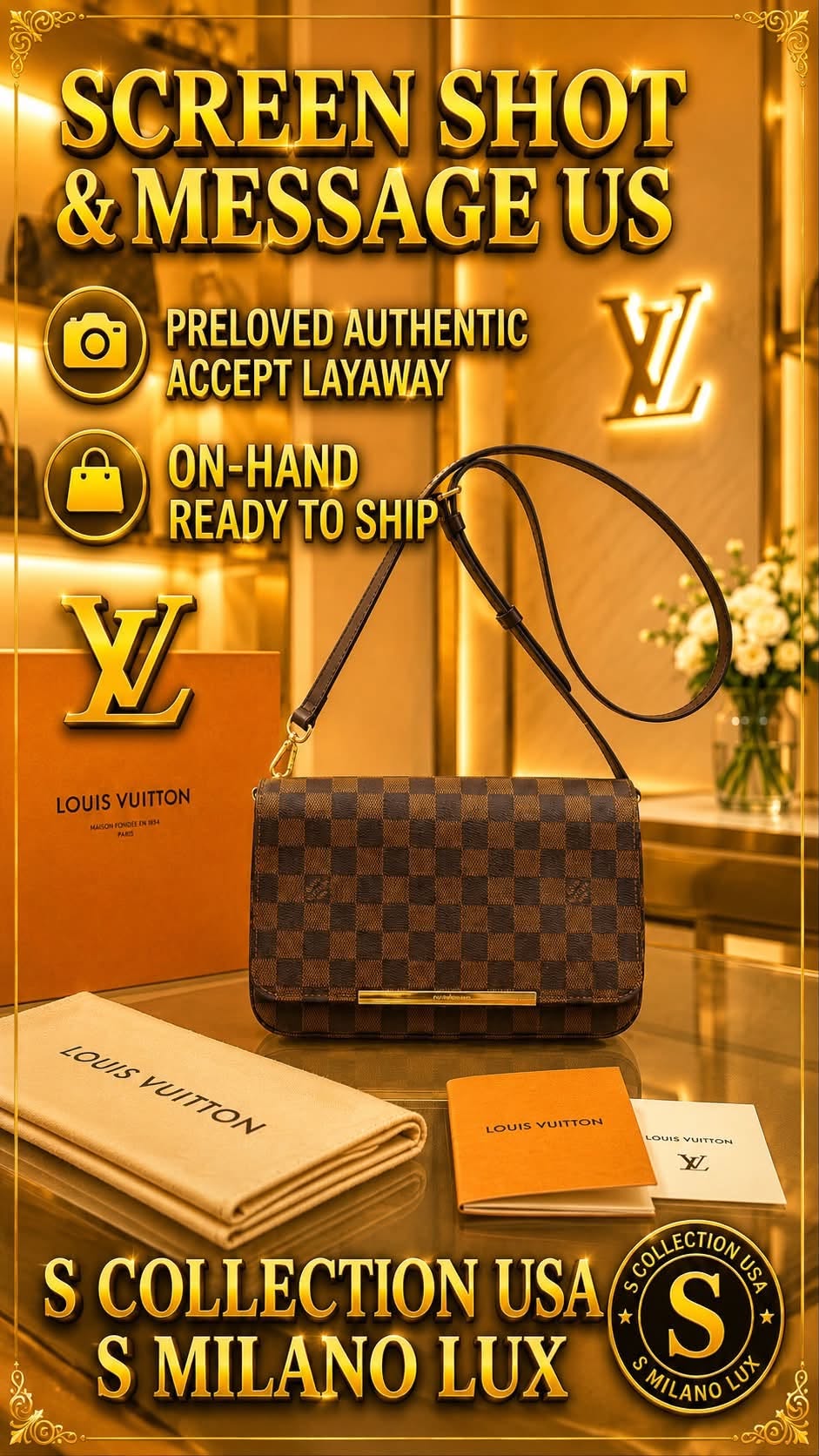 LV Damier Sling